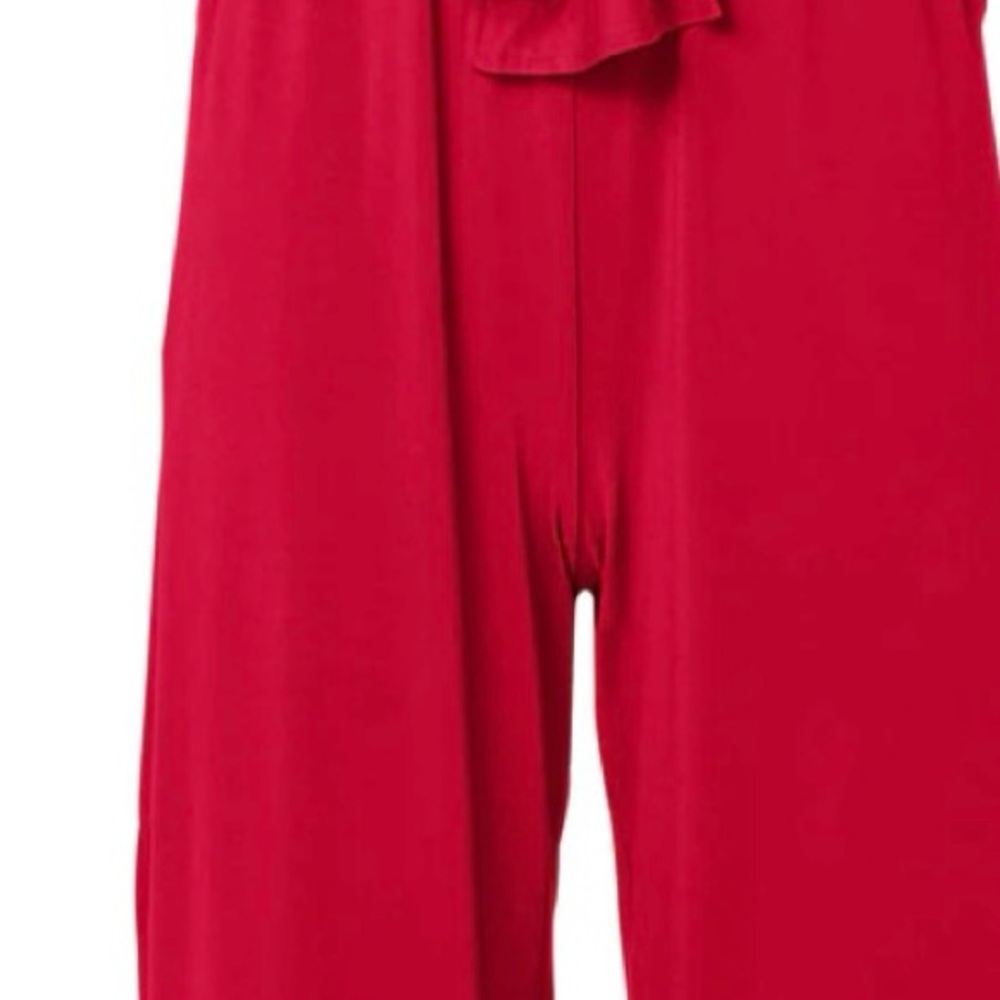 Venus- Chic Strapless Side Split Red Jumpsuit - image 3